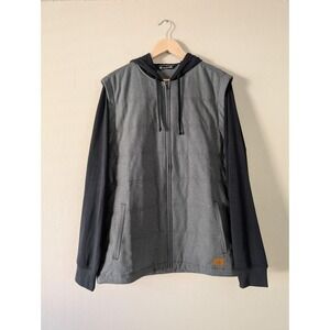 Travis Mathew Scavenger Heather Grey Full Zip Hoodie Puffer Mens L Tech Golf NWT